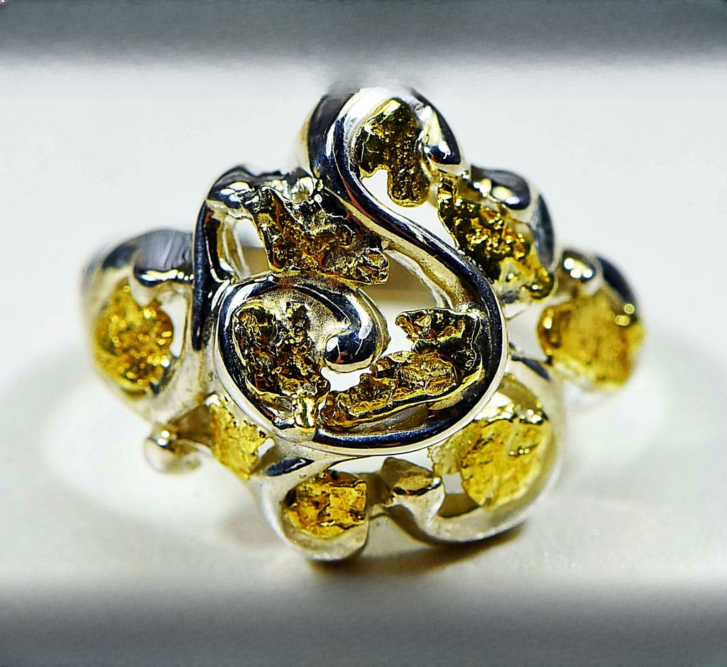 Gold Nugget Women's Ring "Orocal" RL462SS Genuine Hand Crafted Jewelry