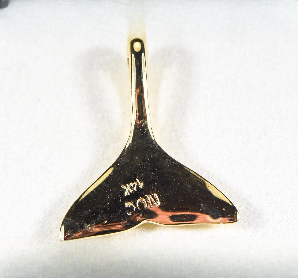 Gold Nugget Pendant Whales Tail "Orocal" PWT101X Genuine Hand Crafted Jewelry - 14K Gold Yellow Gold Casting