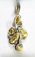 Gold Nugget Pendant "Orocal" PN284NWX Genuine Hand Crafted Jewelry - 14K Gold White Gold Casting