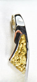 Gold Nugget Pendant "Orocal" PDL129NWX Genuine Hand Crafted Jewelry - 14K Gold White Gold Casting