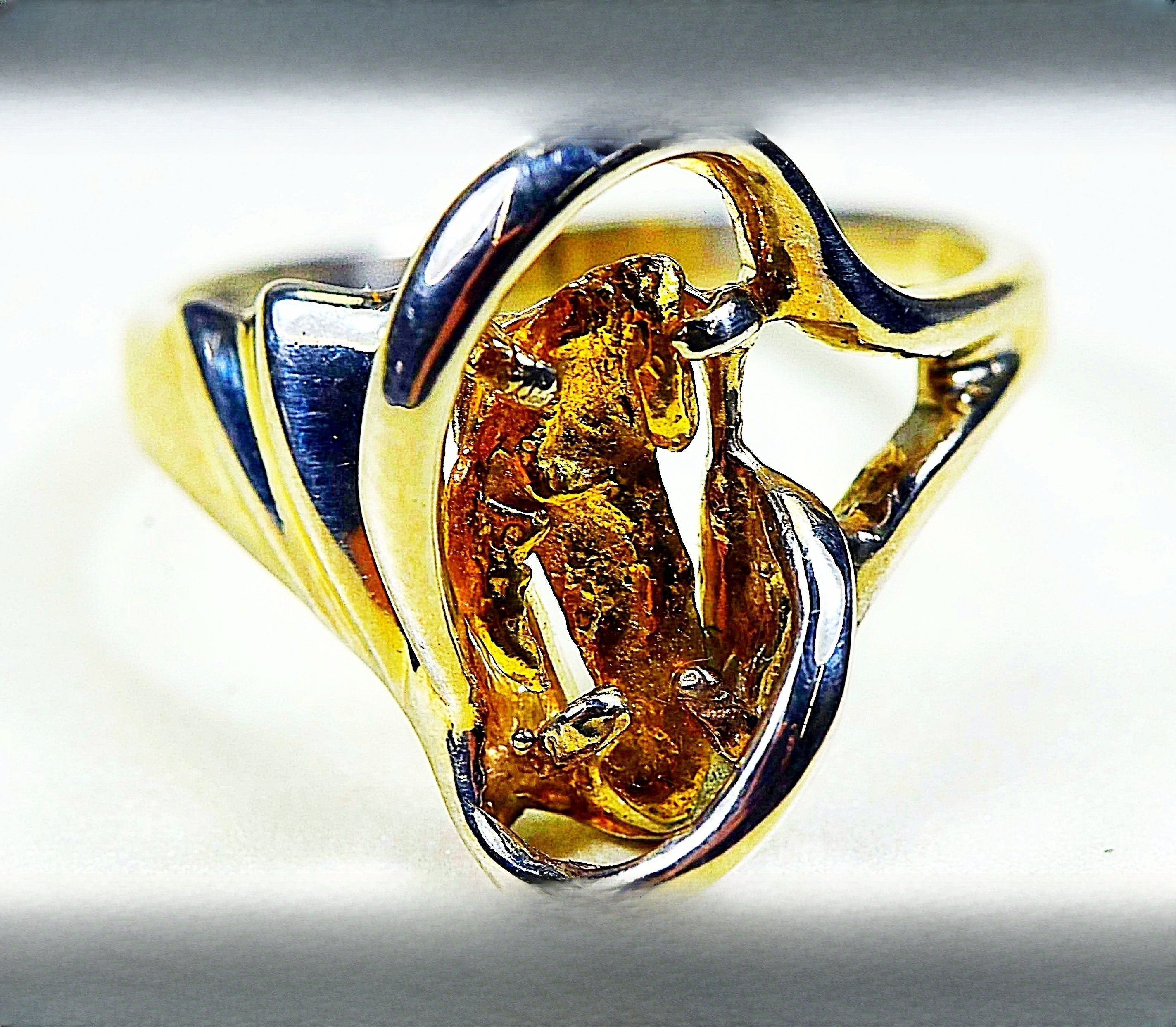 Gold Nugget Women's Ring "Orocal" RL784NSS Genuine Hand Crafted Jewelry