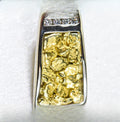 Gold Nugget Pendant "Orocal" PN892DNWX Genuine Hand Crafted Jewelry - 14K Gold White Gold Casting