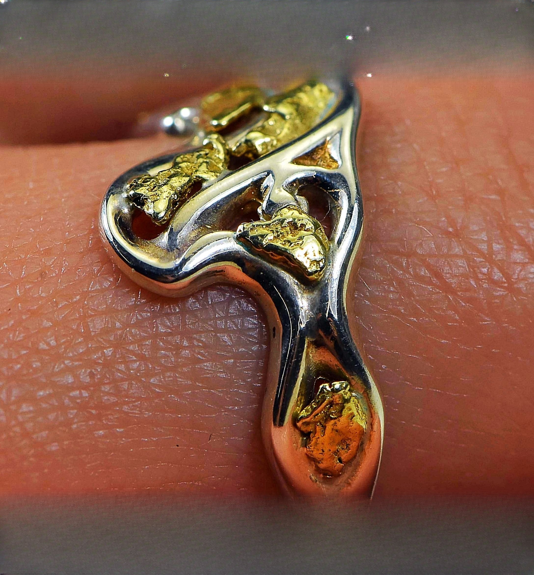 Gold Nugget Women's Ring "Orocal" RL179SS Genuine Hand Crafted Jewelry