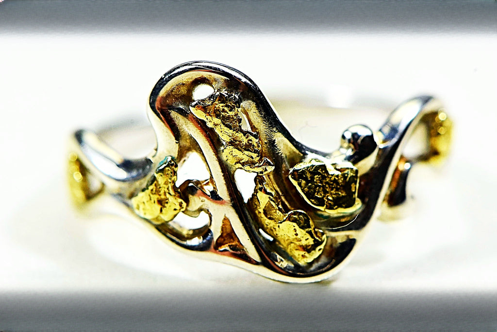 Gold Nugget Women's Ring "Orocal" RL179SS Genuine Hand Crafted Jewelry