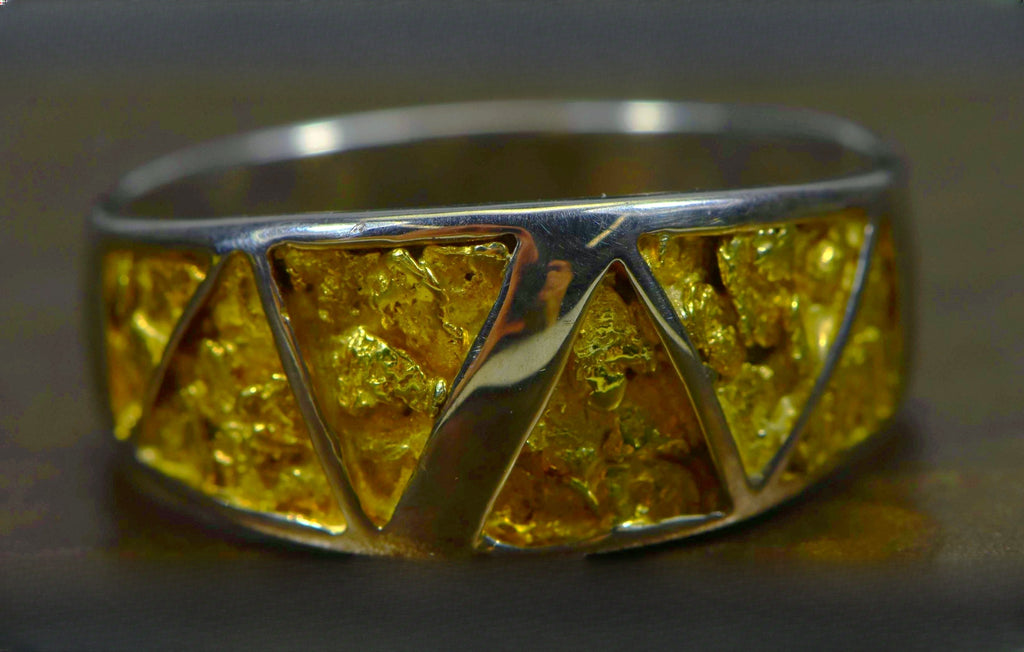 Gold Nugget Men's Ring "Orocal" RM883NSS Genuine Hand Crafted Jewelry