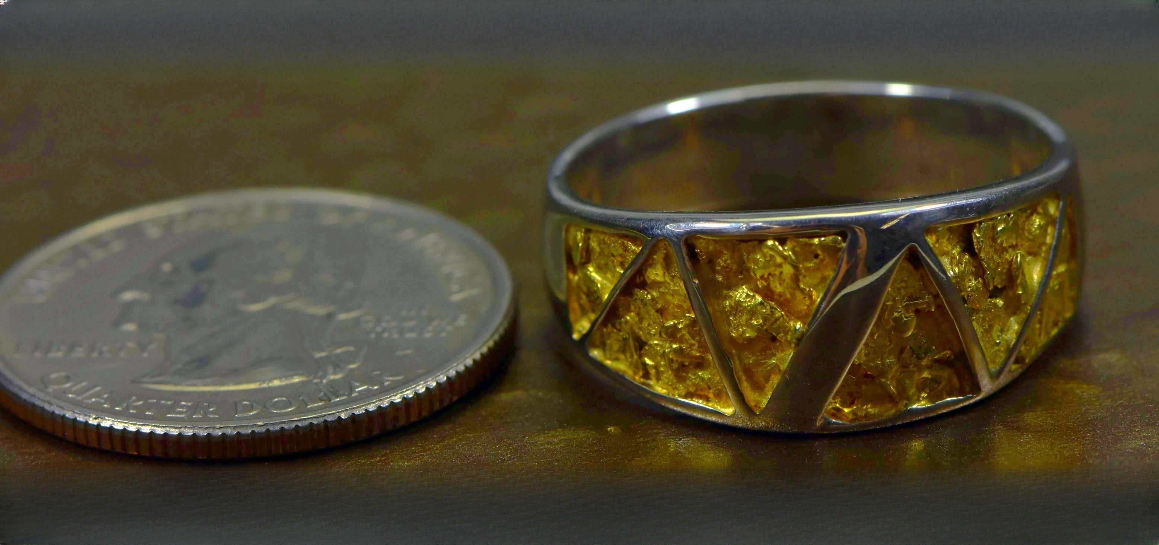 Gold Nugget Men's Ring "Orocal" RM883NSS Genuine Hand Crafted Jewelry