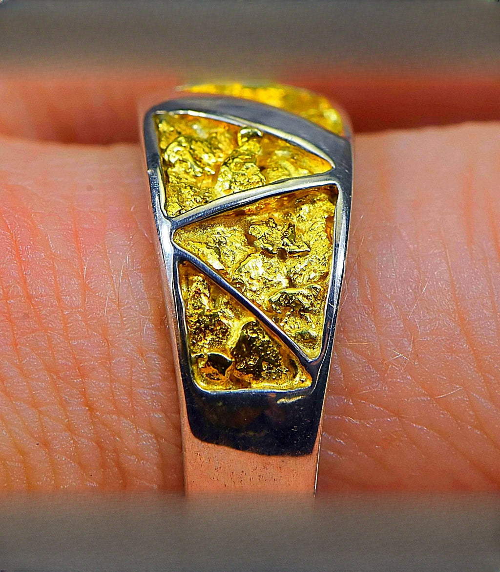 Gold Nugget Men's Ring "Orocal" RM883NSS Genuine Hand Crafted Jewelry
