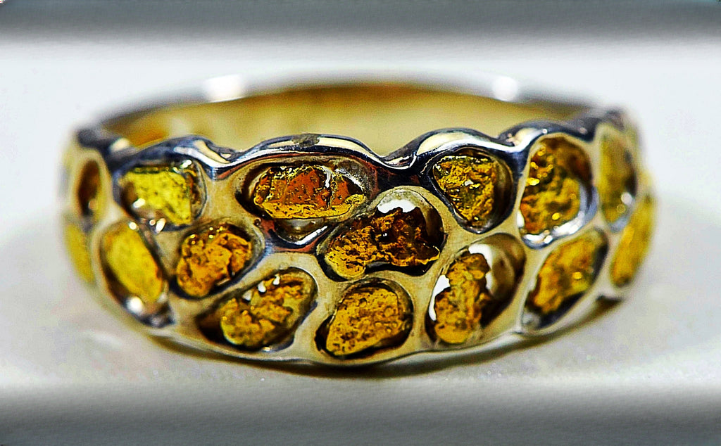 Gold Nugget Men's Ring "Orocal" RM210NSS Genuine Hand Crafted Jewelry