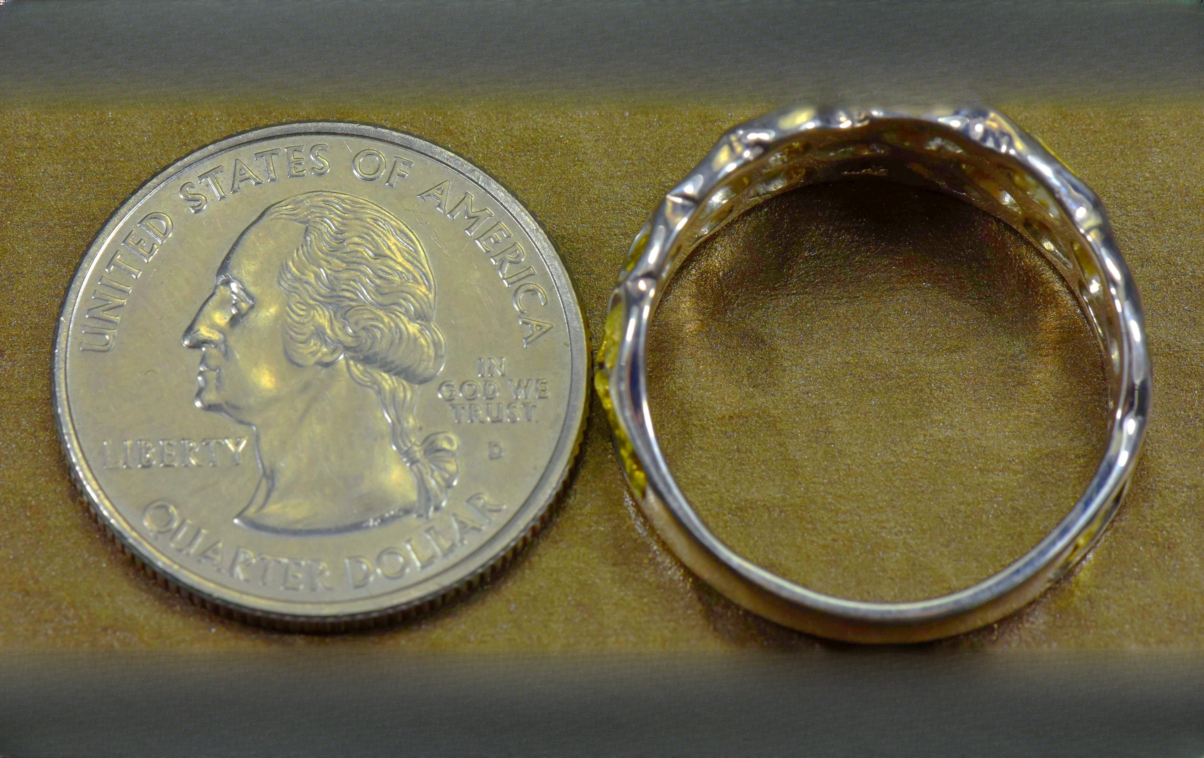 Gold Nugget Men's Ring "Orocal" RM210NSS Genuine Hand Crafted Jewelry