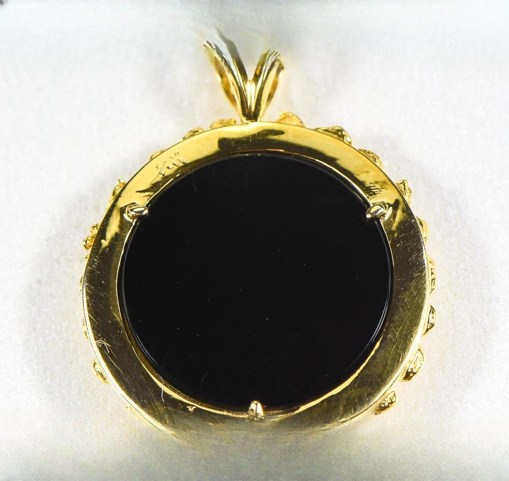Gold Nugget Pendant "Orocal" PAJ029NBJ Genuine Hand Crafted Jewelry - 14K Gold Yellow Gold Casting