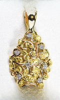 Gold Nugget Pendant "Orocal" PN239D14X Genuine Hand Crafted Jewelry - 14K Gold Yellow Gold Casting
