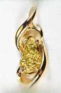 Gold Nugget Pendant "Orocal" PN784NX Genuine Hand Crafted Jewelry - 14K Gold Yellow Gold Casting