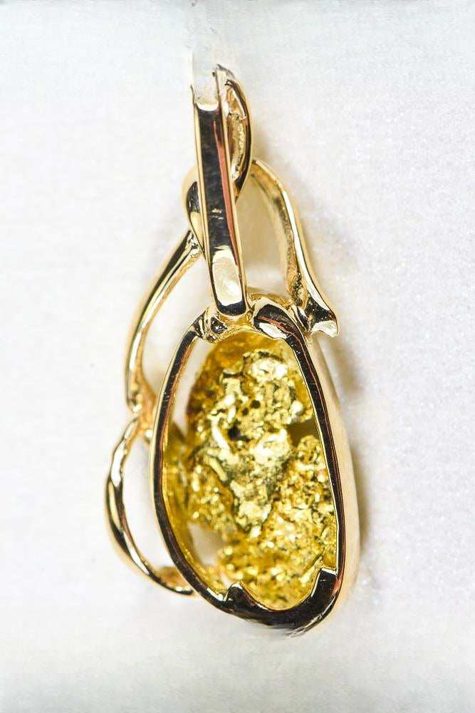 Gold Nugget Pendant "Orocal" PN866NX Genuine Hand Crafted Jewelry - 14K Gold Yellow Gold Casting