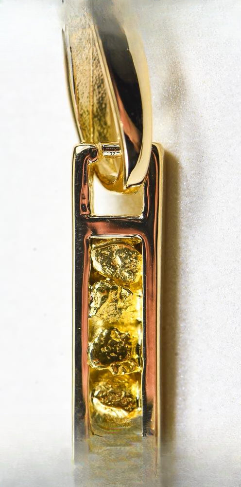 Gold Nugget Pendant "Orocal" PN1099N Genuine Hand Crafted Jewelry - 14K Gold Yellow Gold Casting