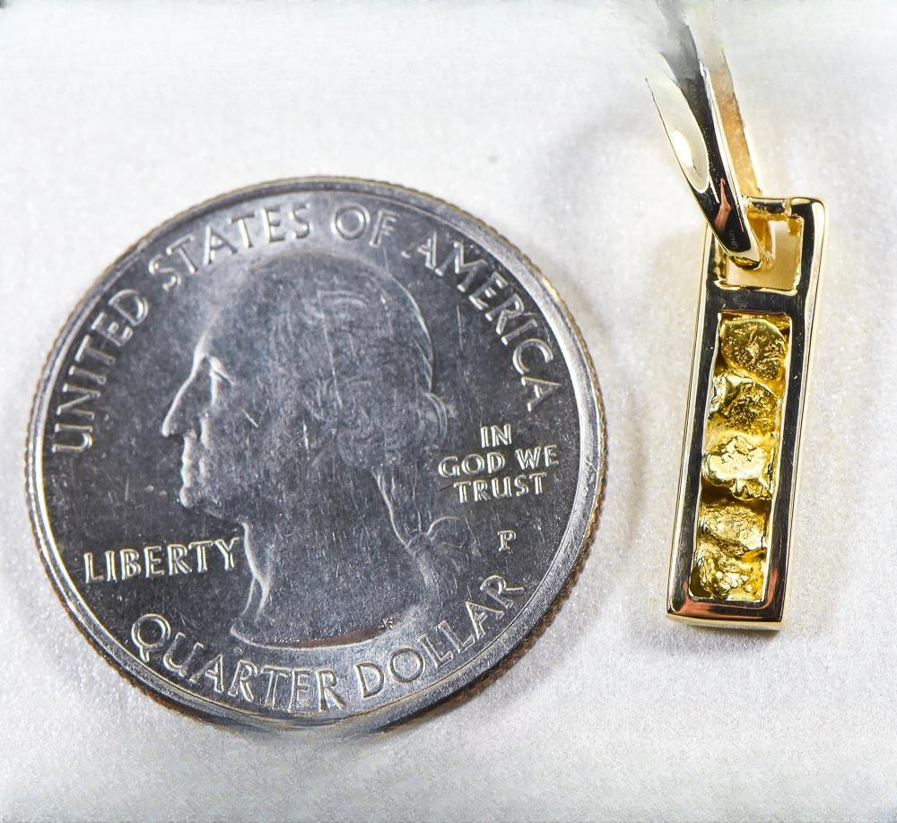 Gold Nugget Pendant "Orocal" PN1099N Genuine Hand Crafted Jewelry - 14K Gold Yellow Gold Casting