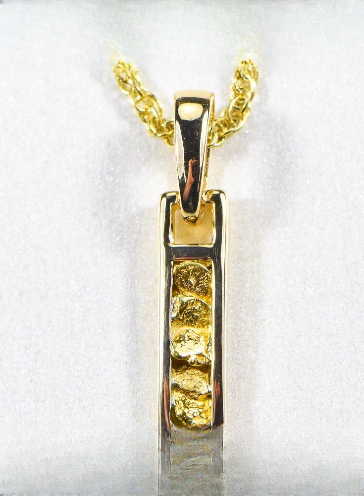 Gold Nugget Pendant "Orocal" PN1099N Genuine Hand Crafted Jewelry - 14K Gold Yellow Gold Casting