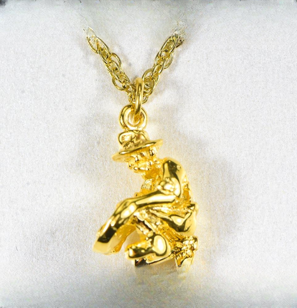 Gold Nugget Gold Miner Charm "Orocal" CGML Genuine Hand Crafted Jewelry - 14K Gold Yellow Gold Casting