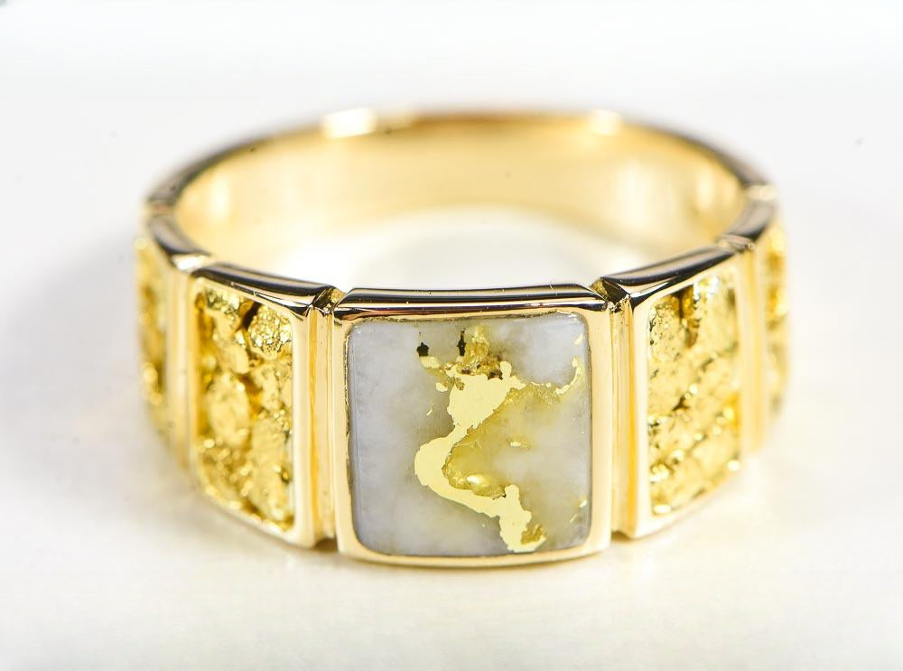 Gold Quartz Women's Ring "Orocal" RL1046NQ Genuine Hand Crafted Jewelry - 14K Gold Casting