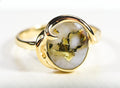 Gold Quartz Women's Ring "Orocal" RL1048Q Genuine Hand Crafted Jewelry - 14K Gold Casting