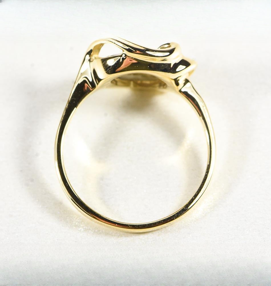 Gold Quartz Women's Ring "Orocal" RL1048Q Genuine Hand Crafted Jewelry - 14K Gold Casting
