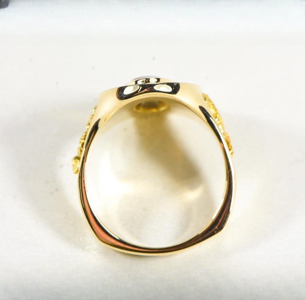 Gold Quartz Women's Ring "Orocal" RL1049DQ Genuine Hand Crafted Jewelry - 14K Gold Casting