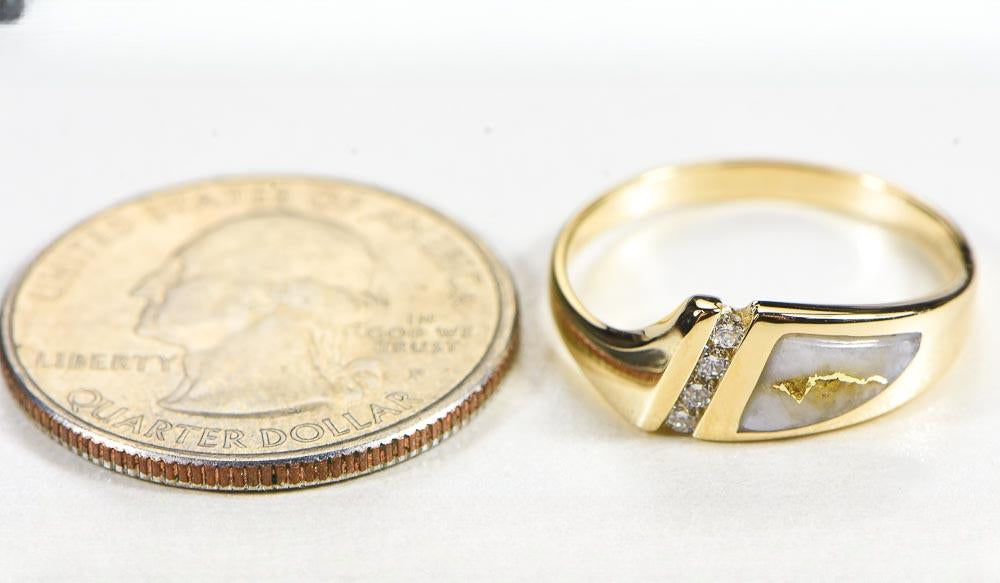 Gold Quartz Women's Ring "Orocal" RL1058DQ Genuine Hand Crafted Jewelry - 14K Gold Casting