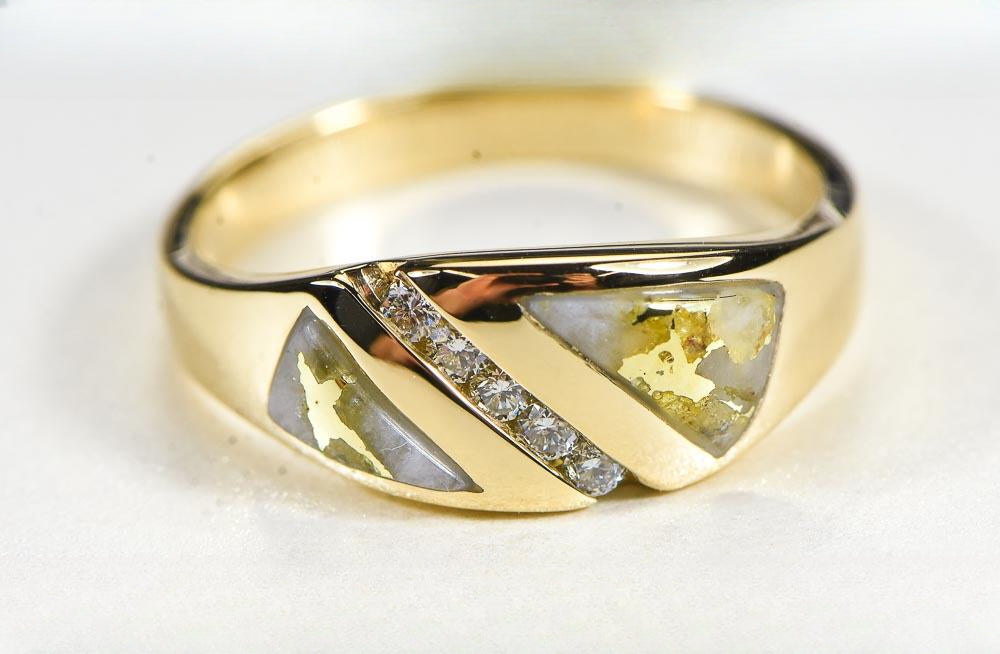 Gold Quartz Women's Ring "Orocal" RL1068DQ Genuine Hand Crafted Jewelry - 14K Gold Casting