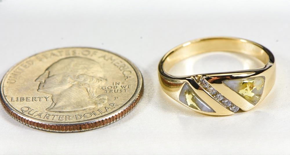 Gold Quartz Women's Ring "Orocal" RL1068DQ Genuine Hand Crafted Jewelry - 14K Gold Casting