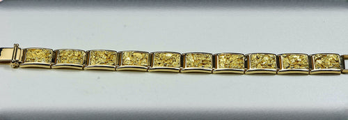 Gold Nugget Bracelet "Orocal" B16MM11L Genuine Hand Crafted Jewelry - 14K Gold Casting