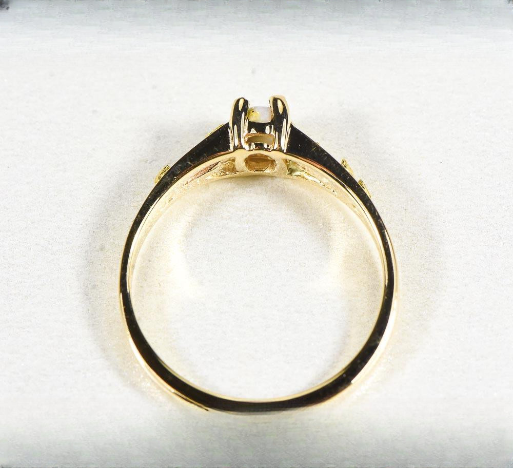 Gold Quartz Women's Ring "Orocal" RL1024Q Genuine Hand Crafted Jewelry - 14K Gold Casting