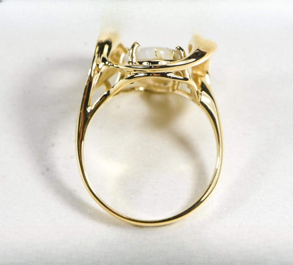 Gold Quartz Women's Ring "Orocal" RL1028Q Genuine Hand Crafted Jewelry - 14K Gold Casting