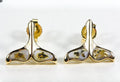 Gold Quartz Whale Tail Earrings "Orocal" EDLWT8SQ Genuine Hand Crafted Jewelry - 14K Gold Casting