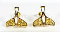 Gold Nugget Whale Tail Earrings "Orocal" EWT22N Genuine Hand Crafted Jewelry - 14K Gold Casting