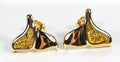 Gold Nugget Whale Tail Earrings "Orocal" EDLWT12 Genuine Hand Crafted Jewelry - 14K Gold Casting