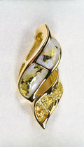 Gold Quartz Pendant  "Orocal" PN649NQ Genuine Hand Crafted Jewelry - 14K Gold Yellow Gold Casting