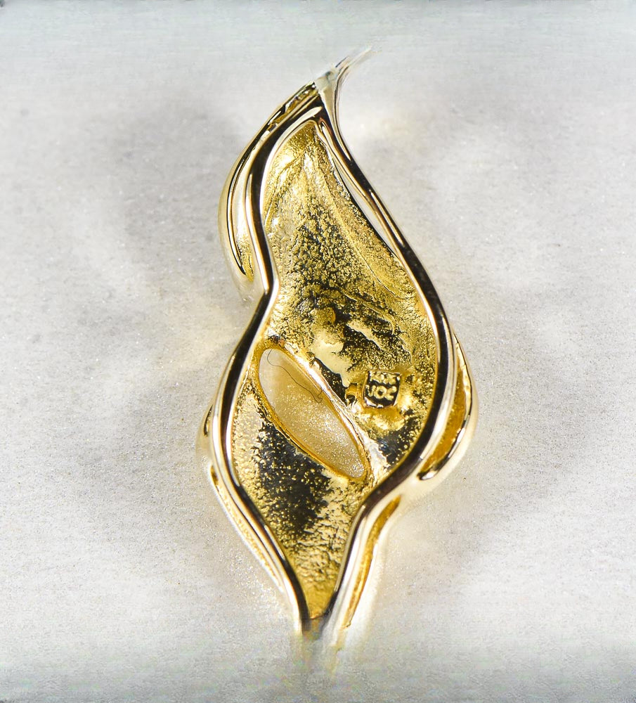 Gold Quartz Pendant  "Orocal" PN649NQ Genuine Hand Crafted Jewelry - 14K Gold Yellow Gold Casting