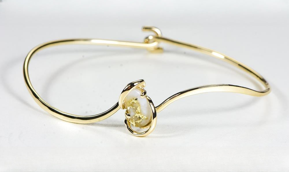 Gold Quartz Bracelet "Orocal" BBWN784SQ Genuine Hand Crafted Jewelry - 14K Gold Casting