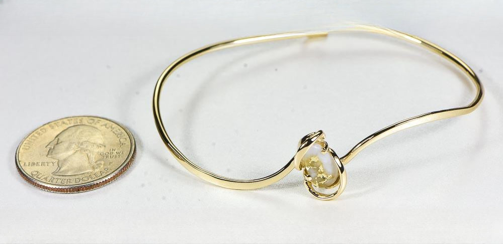Gold Quartz Bracelet "Orocal" BBWN784SQ Genuine Hand Crafted Jewelry - 14K Gold Casting