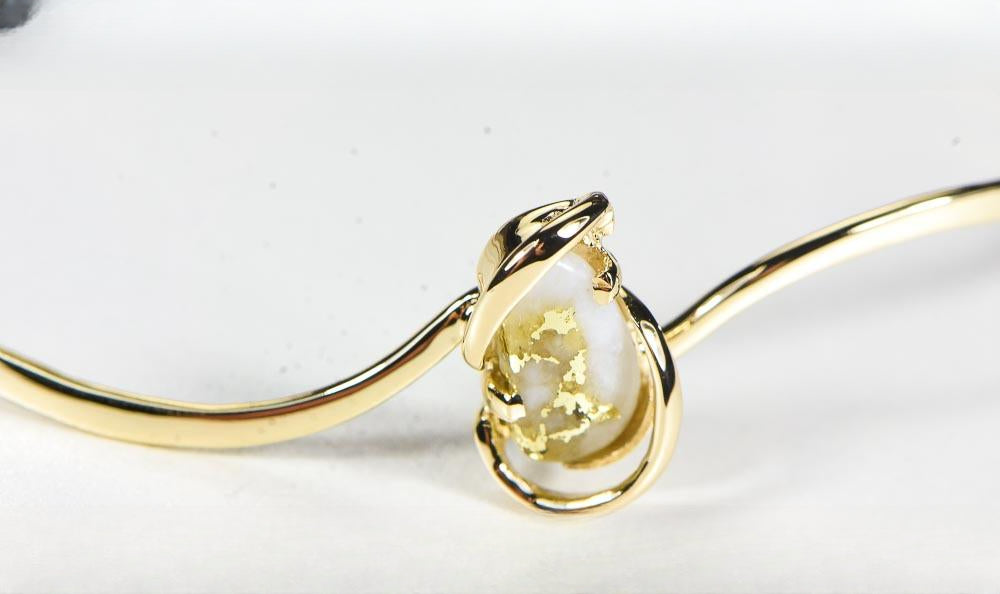Gold Quartz Bracelet "Orocal" BBWN784SQ Genuine Hand Crafted Jewelry - 14K Gold Casting