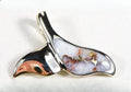 Gold Quartz Pendant Whales Tail "Orocal" PWT37QW Genuine Hand Crafted Jewelry - 14KW Gold White Gold Casting