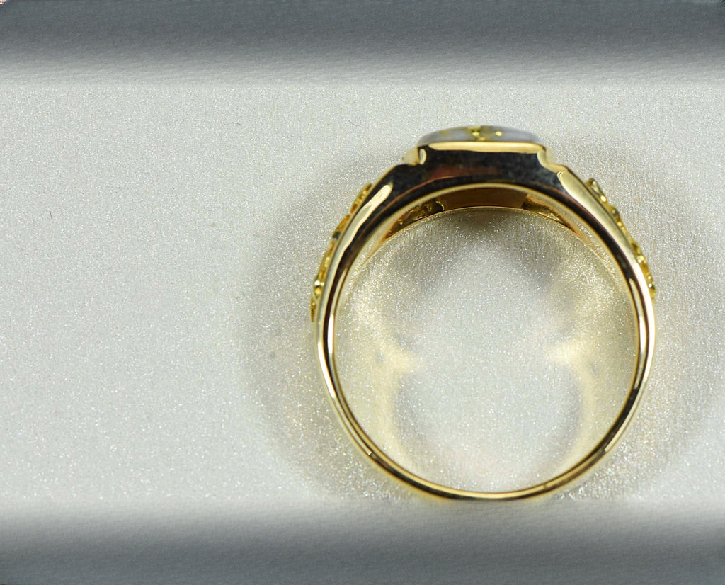 Gold Quartz Ring "Orocal" RLL1075NQ Genuine Hand Crafted Jewelry - 14K Gold Casting