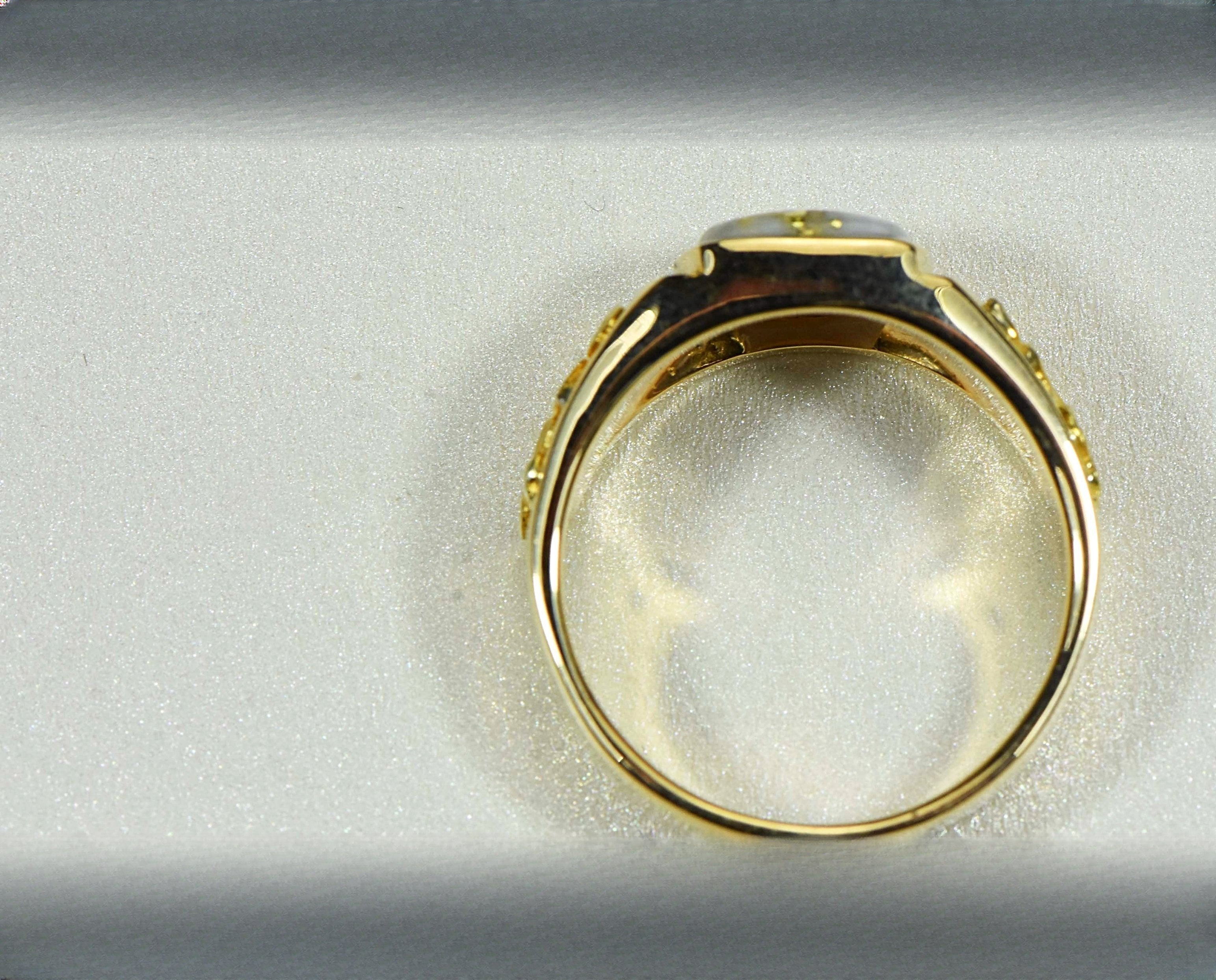 Gold Quartz Ring "Orocal" RLL1075NQ Genuine Hand Crafted Jewelry - 14K Gold Casting
