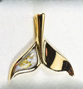 Gold Quartz Pendant Whales Tail "Orocal" PWT43LQ Genuine Hand Crafted Jewelry - 14K Gold Yellow Gold Casting