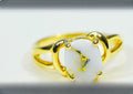 Gold Quartz Ring "Orocal" RL1023Q Genuine Hand Crafted Jewelry - 14K Gold Casting