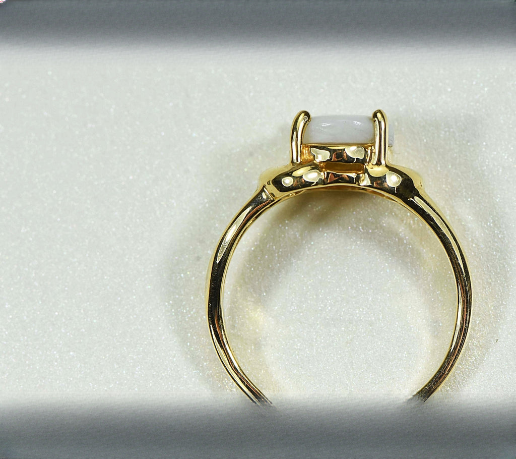 Gold Quartz Ring "Orocal" RL1023Q Genuine Hand Crafted Jewelry - 14K Gold Casting