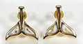 Gold Quartz Whale Tail Earrings "Orocal" EWT44SQ Genuine Hand Crafted Jewelry - 14K Gold Casting