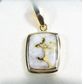 Gold Quartz Pendant  "Orocal" PP1341Q Genuine Hand Crafted Jewelry - 14K Gold Yellow Gold Casting