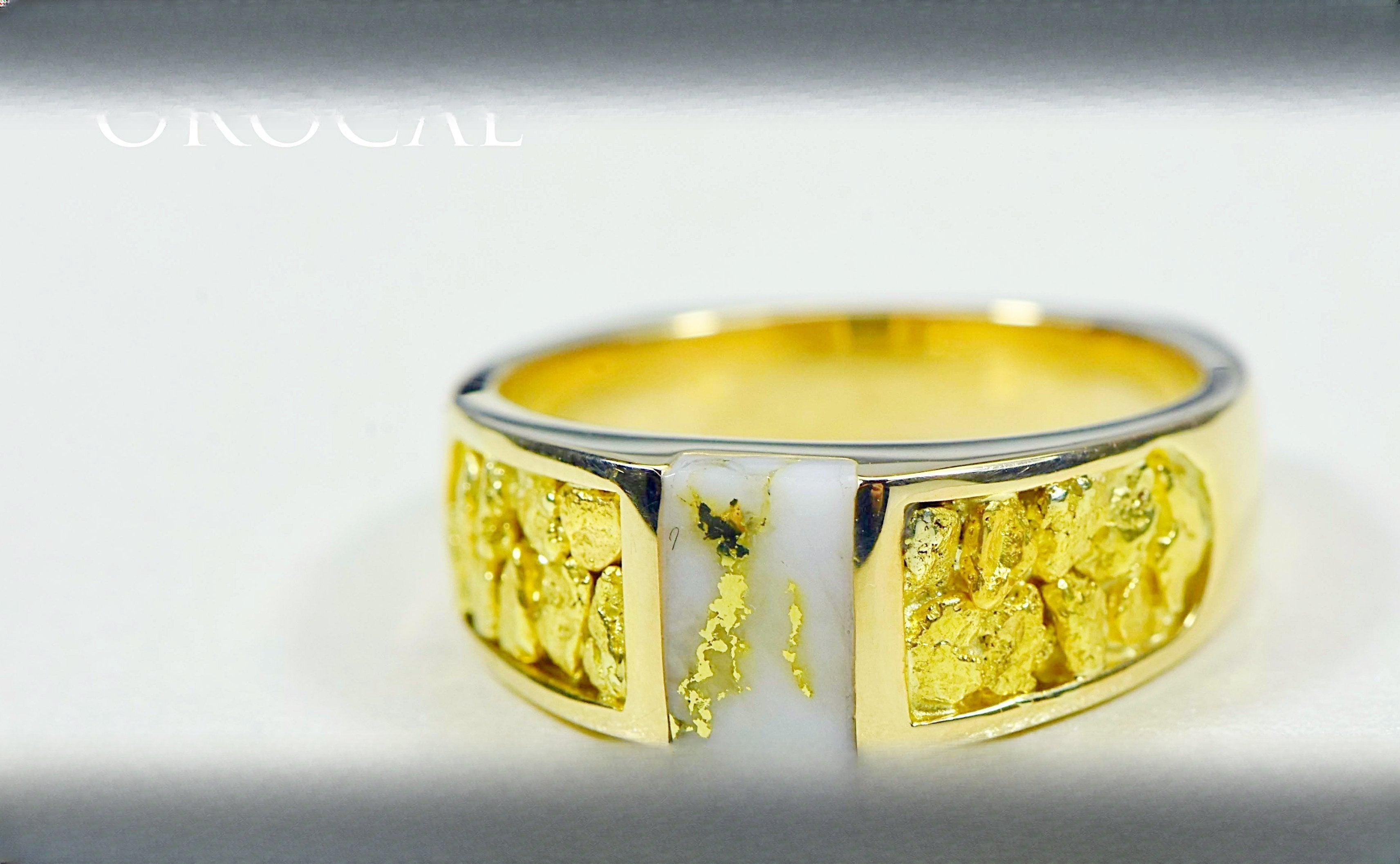 Gold Quartz Ring "Orocal" RLL1359NQ Genuine Hand Crafted Jewelry - 14K Gold Casting
