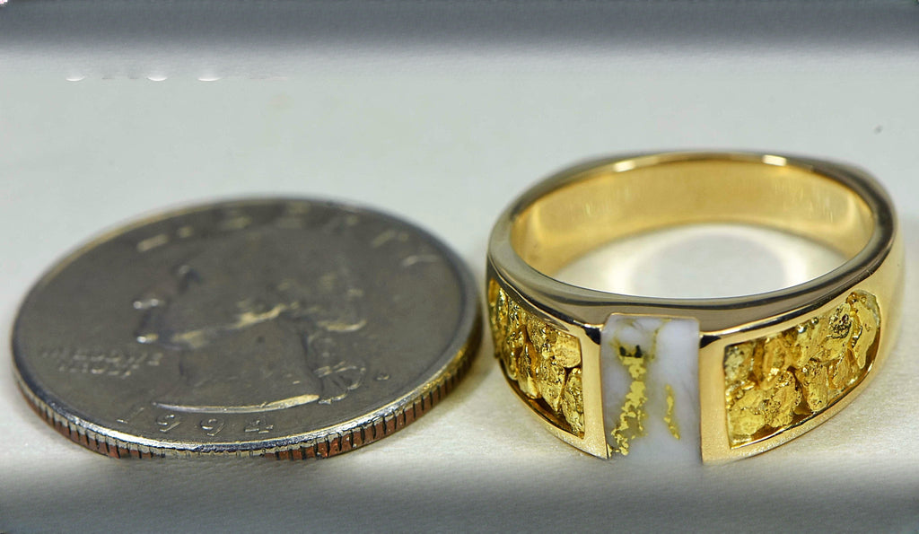 Gold Quartz Ring "Orocal" RLL1359NQ Genuine Hand Crafted Jewelry - 14K Gold Casting