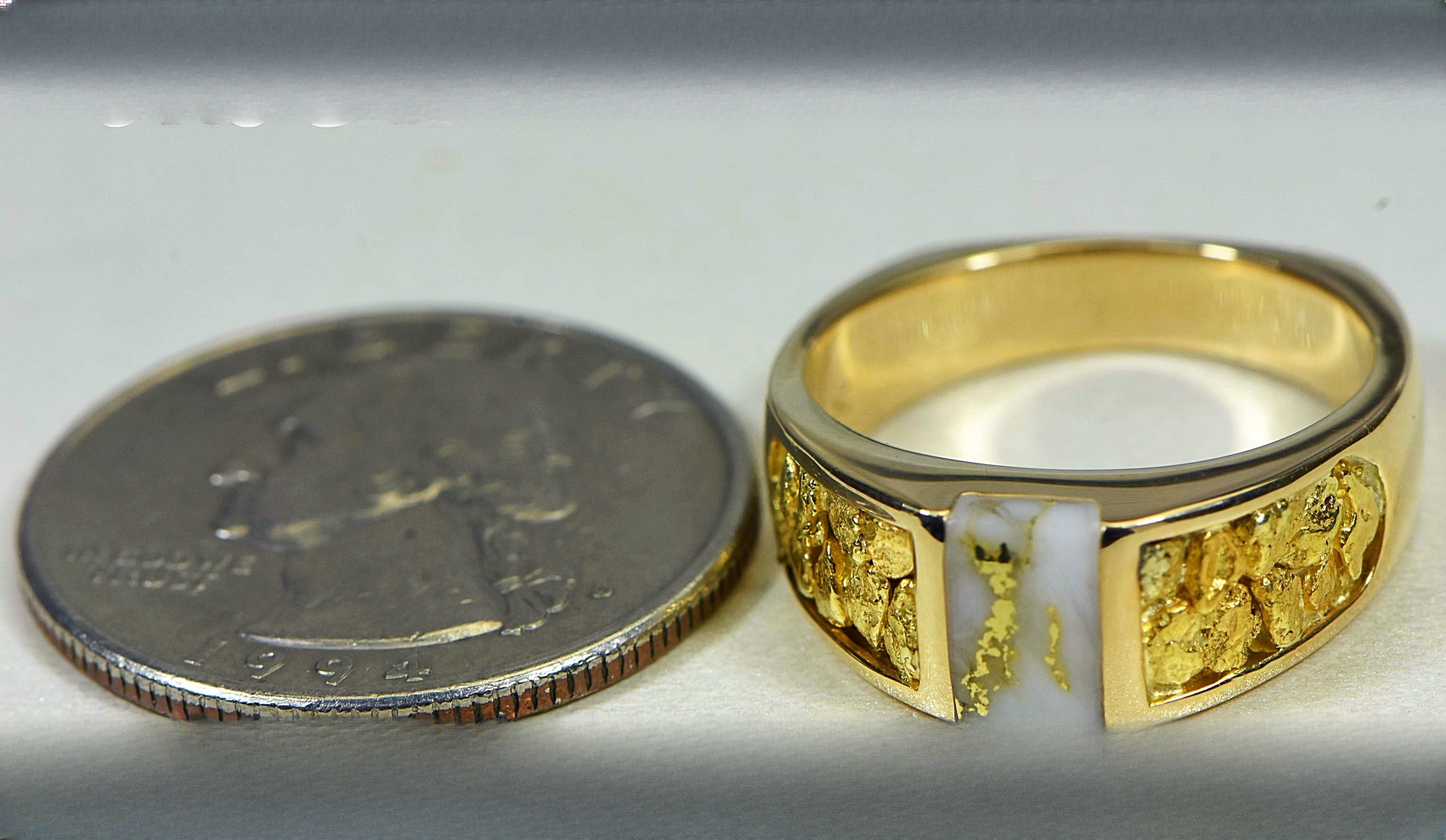 Gold Quartz Ring "Orocal" RLL1359NQ Genuine Hand Crafted Jewelry - 14K Gold Casting